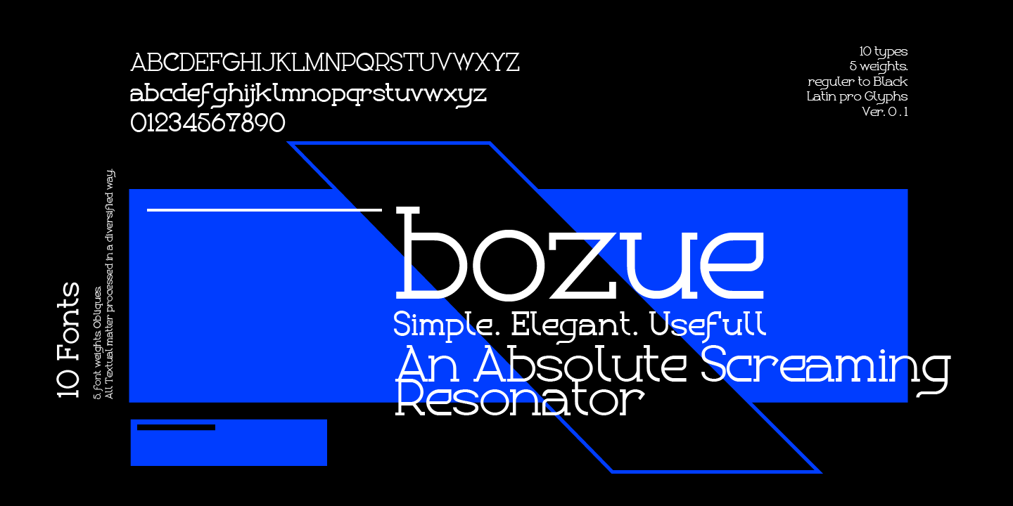 Пример шрифта Bozue Black